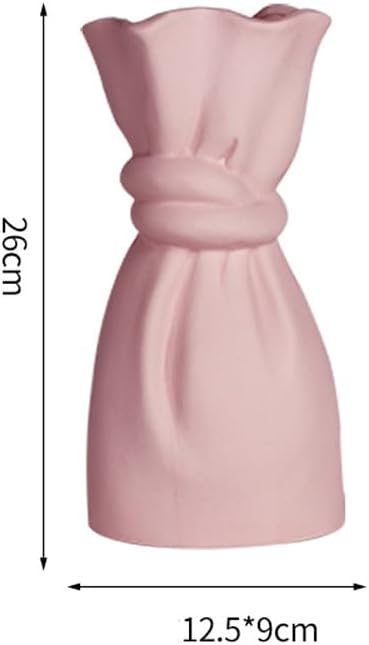 Crinkle Paper Bag Shape Ceramic Vase Cloth Bag Ceramic Dry Vase Creative Retro Work of Art Home Decorative Flower Arrangement Luxury Household Ornaments