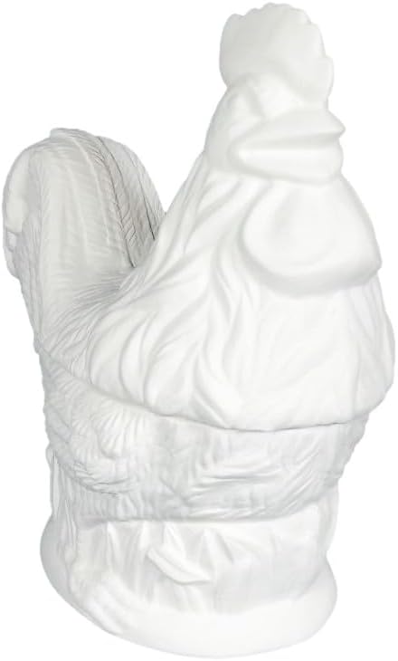 Rooster Sugar Bowl, Ready to Paint Ceramic Bisque, Unglazed Inside, Unpainted