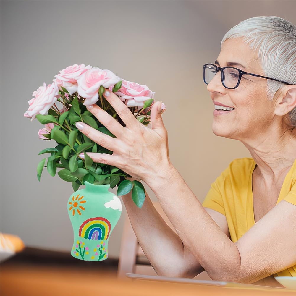 WEBEEDY 3 Styles Vase Pottery Painting Kit Paint Your Own Ceramic Pottery Unpainted Ceramic Flower Pots DIY Arts and Crafts Kit for Beginners Classroom Craft Project Fun Home Acticity