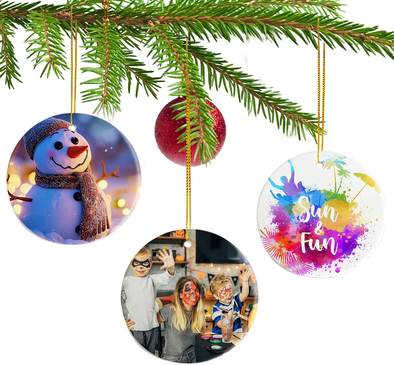 Sublimation Ornament Blanks Bulk, Sublimation Christmas Ornament Blanks Ceramic Sublimation Ornaments for Christmas Tree Decor Personalized Christmas Ornaments as Party Decorations Gifts for Women