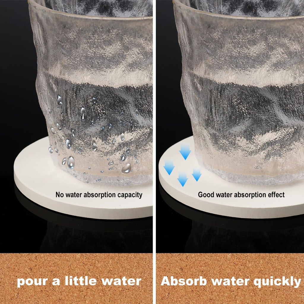 40 Pieces 4 Inch Round Blank Ceramic Coasters, Unglazed Ceramic Tiles Coasters, Ceramic Tiles with Cork Backing Pads for Painting, DIY Crafts, Mosaics, Circular, White.by GNIEMCKIN.